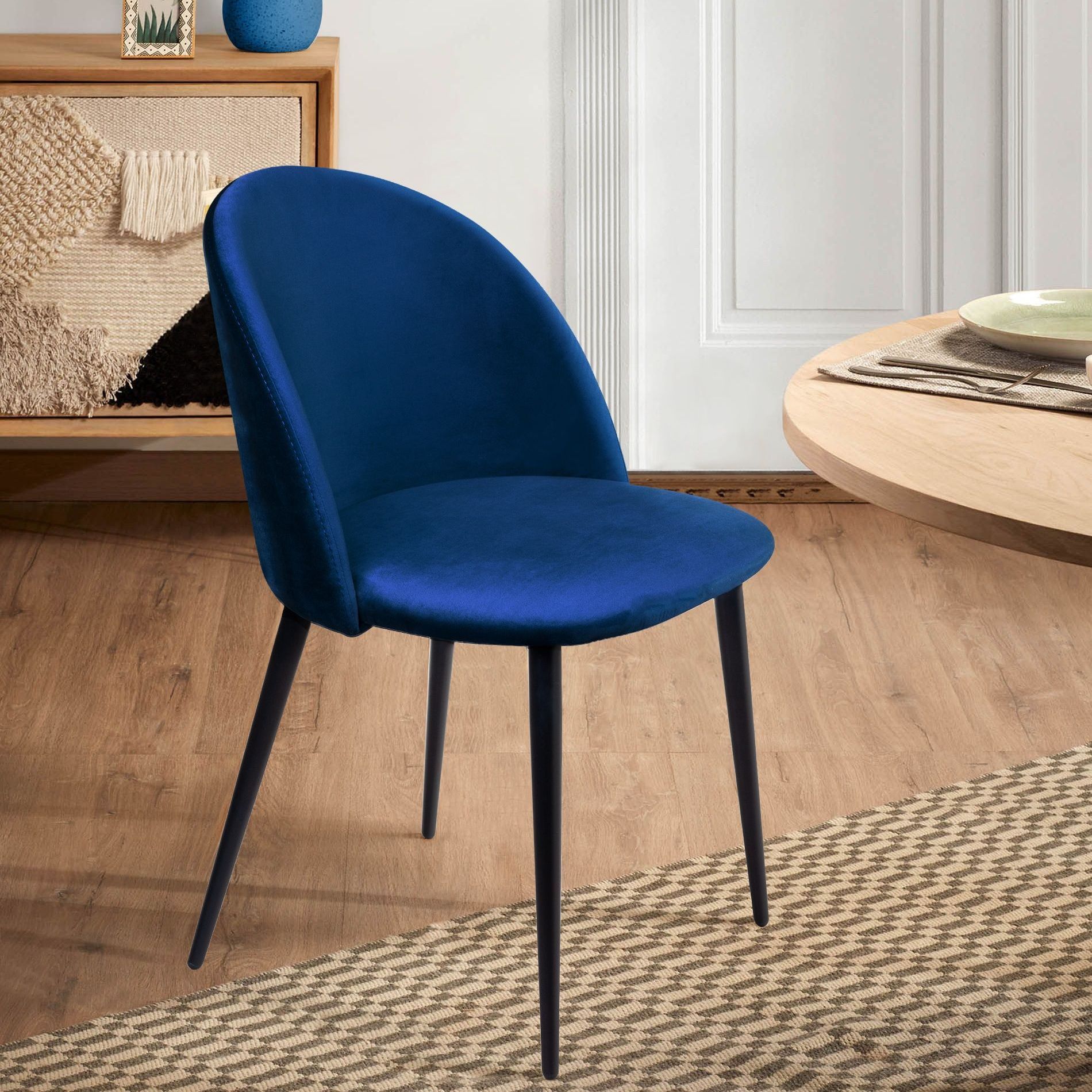 Стул Томас, бархат синий 29