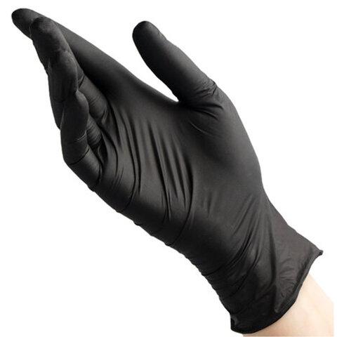 Перчатки нитриловые смотровые 50 пар (100шт) размер M черные BENOVY Nitrile Chlorinated, ЧЗ,М,шк2230