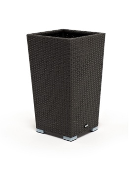 "Капучино" кашпо для цветов плетеное из искусственного ротанга, цвет графитцвет Графит