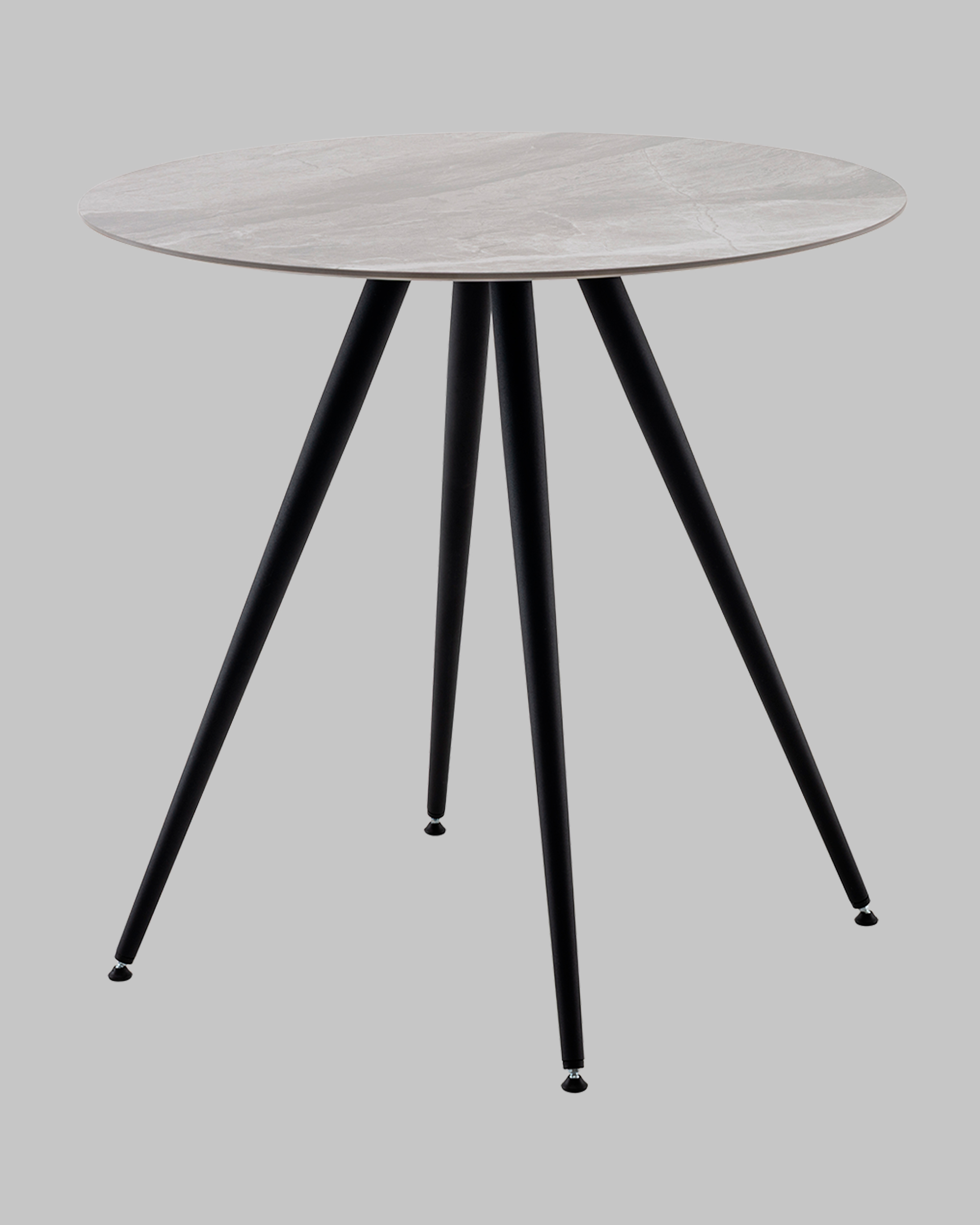 Стол Ники круглый столешница керамика Italian light grey 800