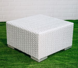 Столик плетеный журнальный Tama белый люкс