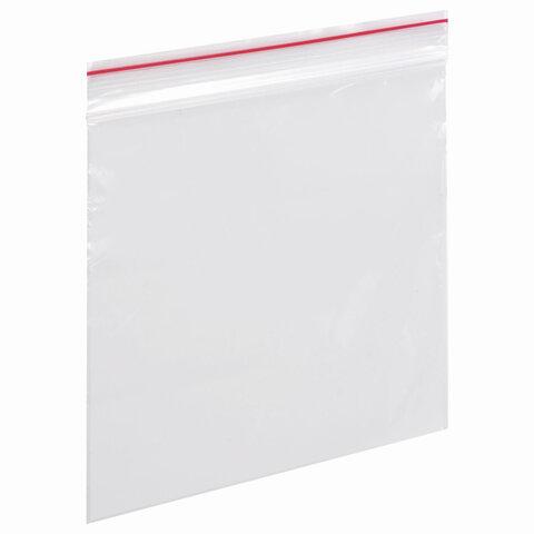 Пакеты с замком "зиплок" (гриппер), комплект 100 шт., 100х100 мм, ПВД, толщина 35 микрон, BRAUBERG, 606210