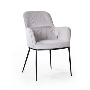 Стул с подлокотниками Баркли, микровелюр серый