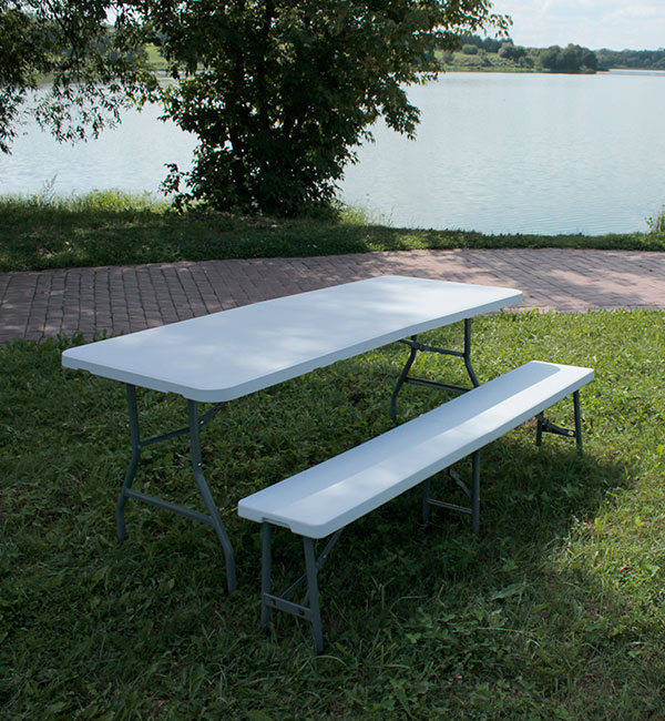 Стол-книжка пластиковый разборный белый