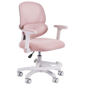 Кресло детское с подставкой для ног BRABIX KIDS "MG-220", сетка/ткань TW, розовое, 533314