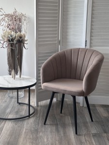 Стул МИШЕЛЬ 360 град. поворот. B5 Капучино, велюр / черный каркас,