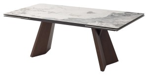 Стол БРИАН (BRIAN) 200 см - 300 см раскладной  MATTE PANDORA керамика на стекле/ ОРЕХ, ®DISAUR