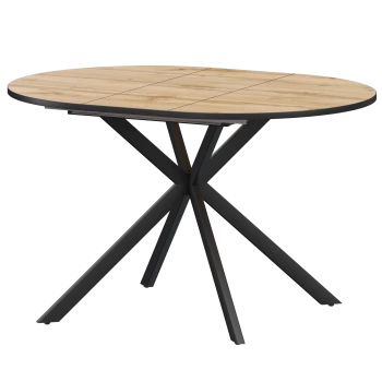 Стол раздвижной Грань 2 Обеденные столы в пластике Грань 2 1000+300 (Н-3783) Дуб Вотан/Черный муар