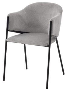 Стул ДИЛЛ, цвет  Lana 80 серый, ткань / черный каркас