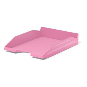 Лоток горизонтальный для бумаг ERICH KRAUSE "Office-Pastel" (346х254х61 мм), розовый, 55542