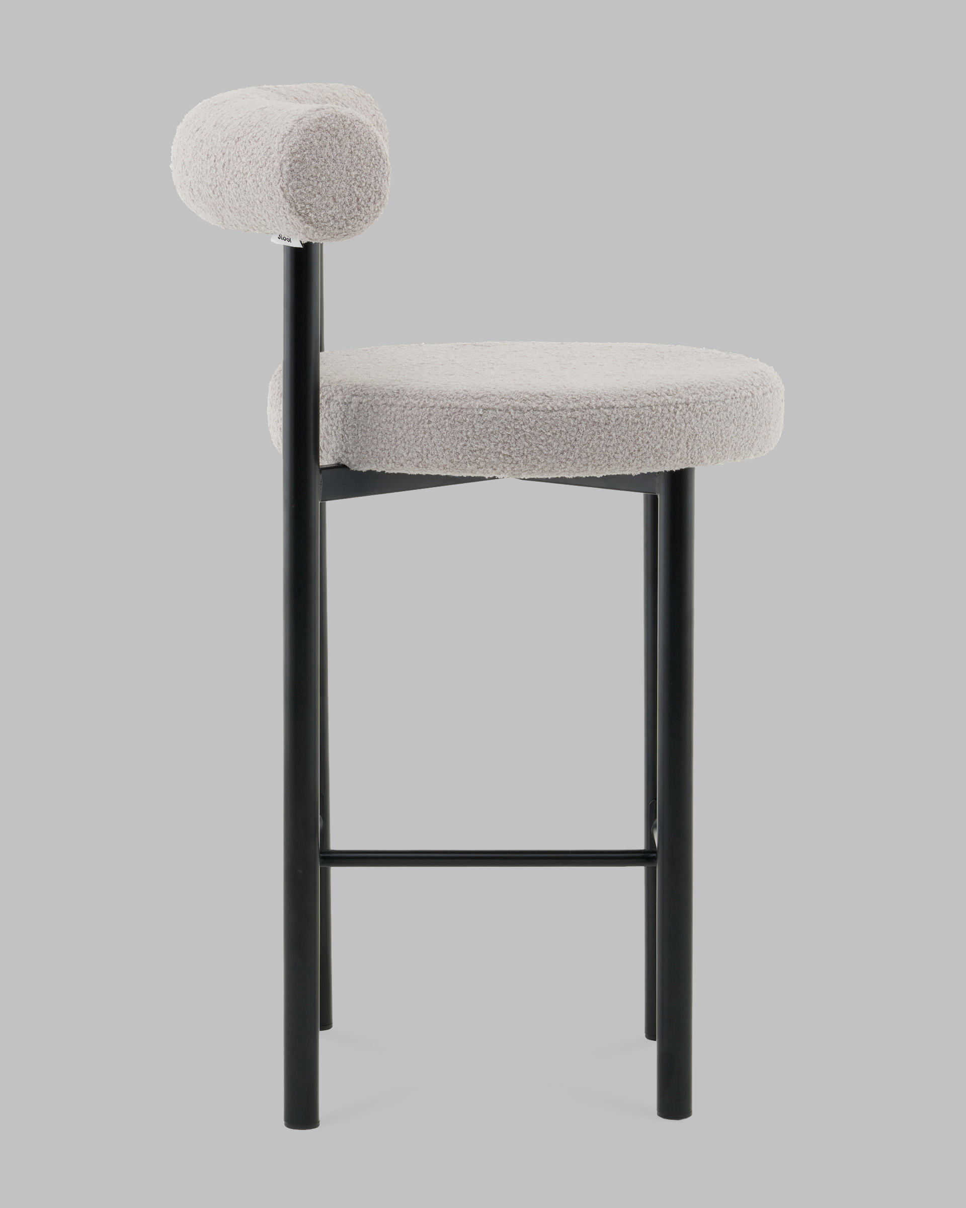 Стул полубарный Флорео букле светло-серый