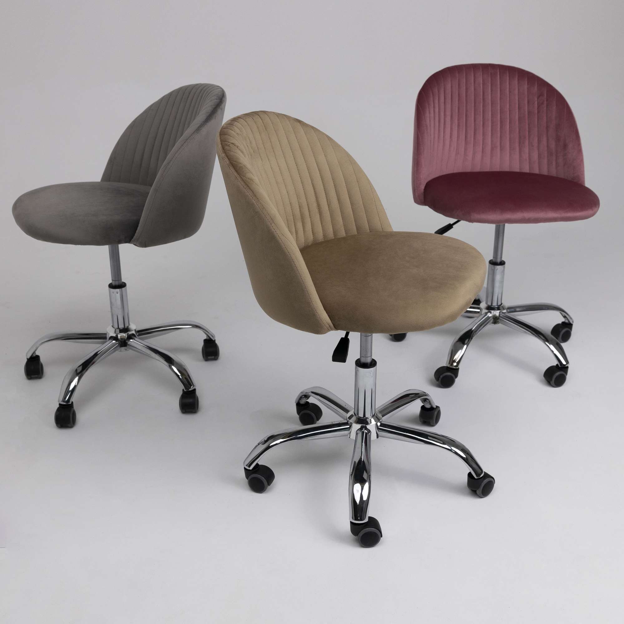 Кресло поворотное Sirena, бежевый, велюр