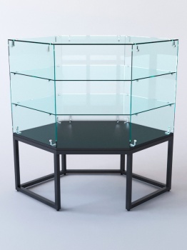 Прилавок угловой "ЛОФТ СТИЛЬ" №18 шестигранный (без дверок), Черный