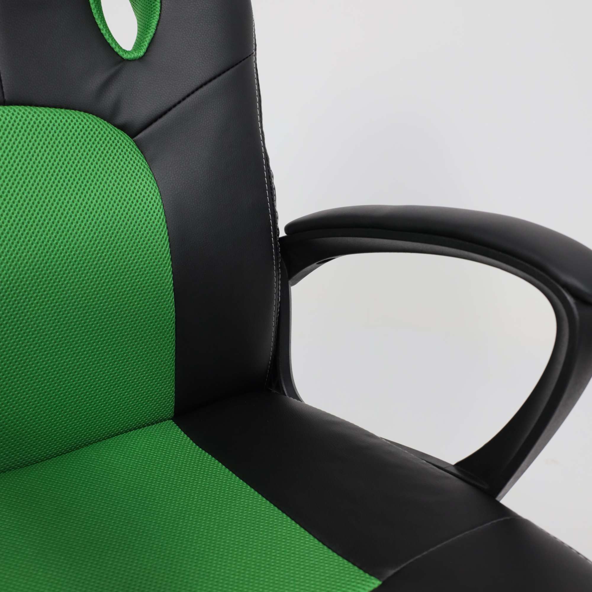 Кресло поворотное Flaviy, черный/серый/салатовый, ткань