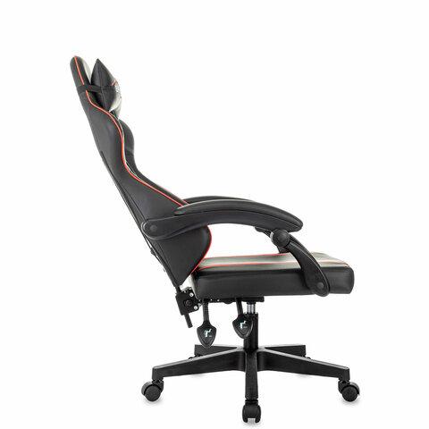 Кресло компьютерное BRABIX "Shooter GM-123", 2 подушки, экокожа, черное/красное, 533190