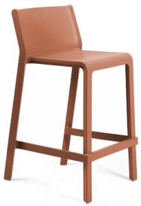 Стул пластиковый полубарный Trill Stool Mini кирпичный