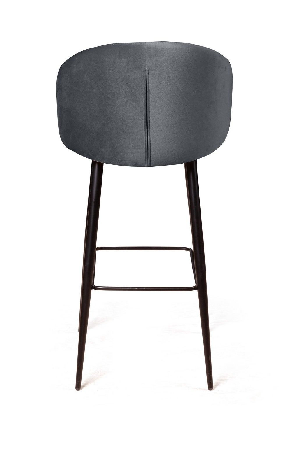 Стул барный Mont Blanc, бархат светло-серый 26 / черный конус