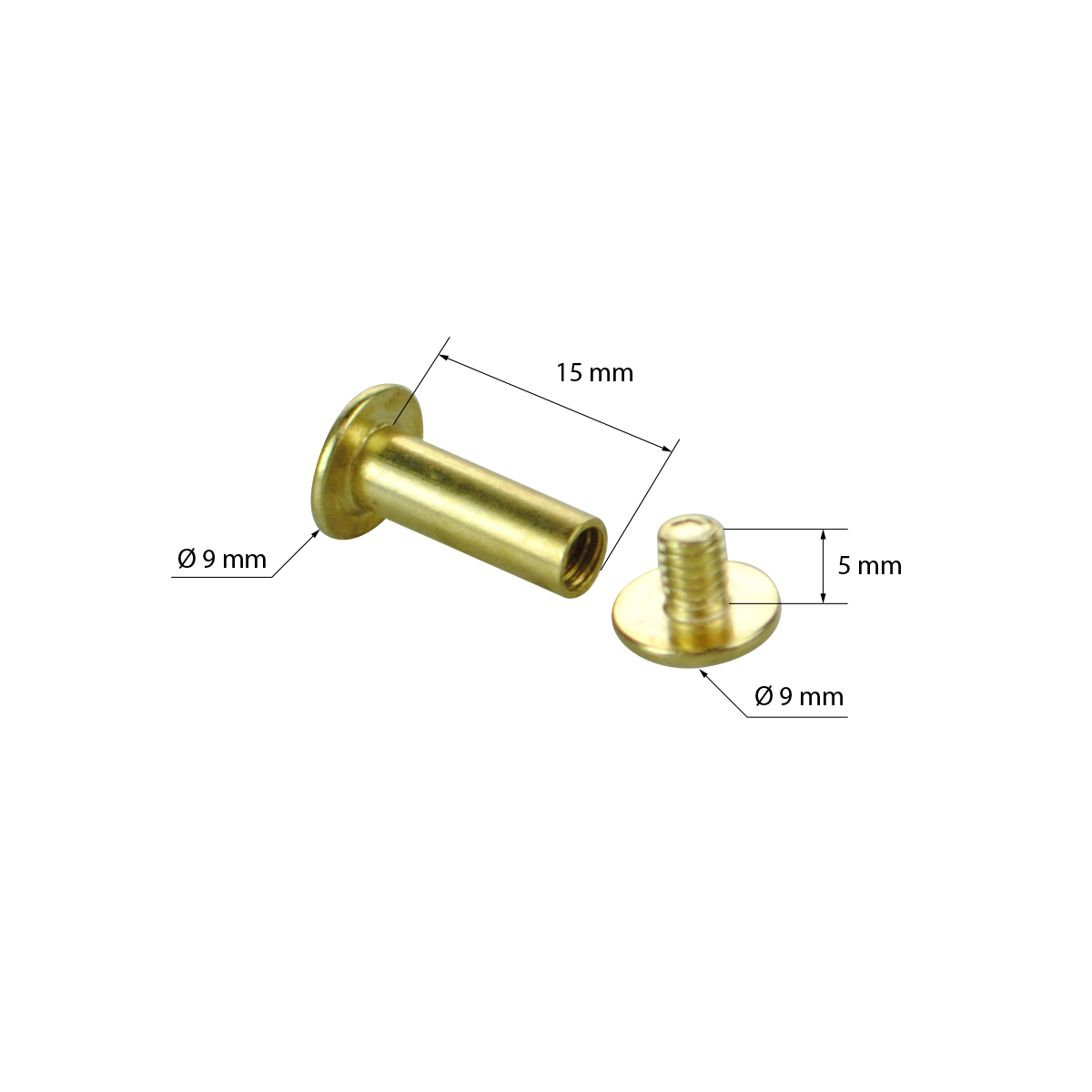 Винт металлический BINDING SCREW-15, цвет золото цена 5 ₽ Винт металлический BINDING SCREW-15, цвет золото
