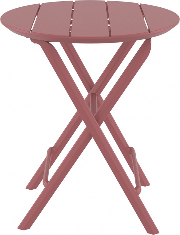 Стол пластиковый складной Helen Folding Table Ø60 марсала