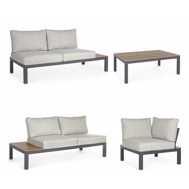 Комплект металлической лаунж мебели Elias антрацит, серый