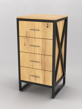 Торговый приставной прилавок "ЛОФТ СТИЛЬ" №13, Дуб Золотистый