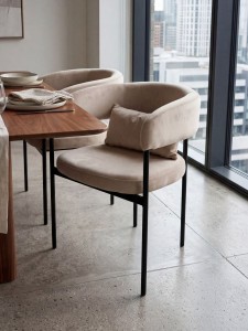 Стул СТАН, цвет H-06 Бежевый, велюр / черный каркас