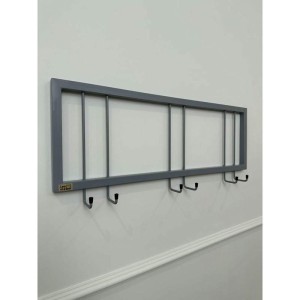 Вешалка настенная металлическая с крючками -73 (серый)