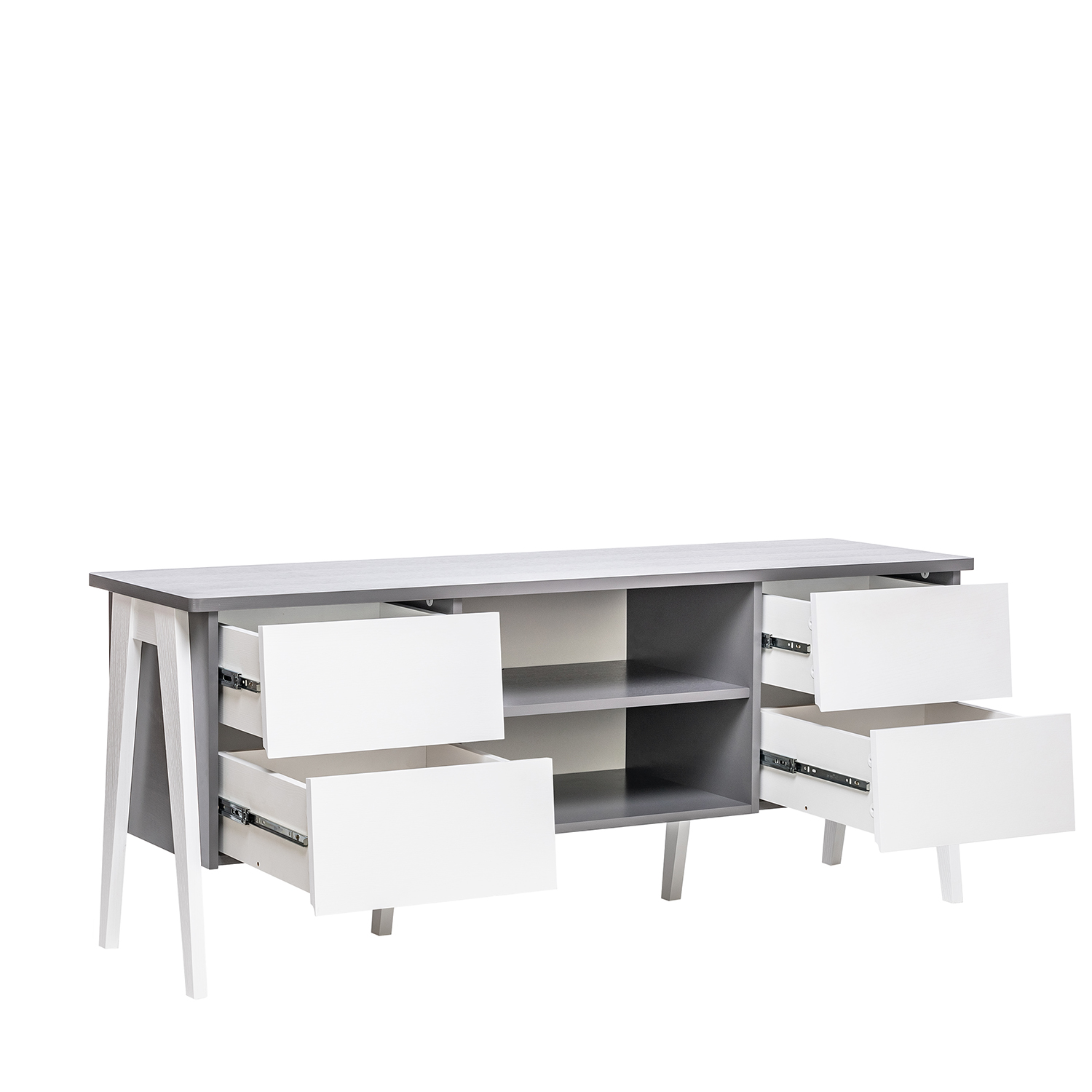 ТВ-тумба Leset "Сканди" цвет Молочный дуб, компаньон Серый ясень