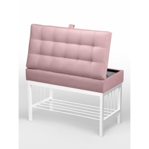 Банкетка Н-76 (белый/светло-розовый)