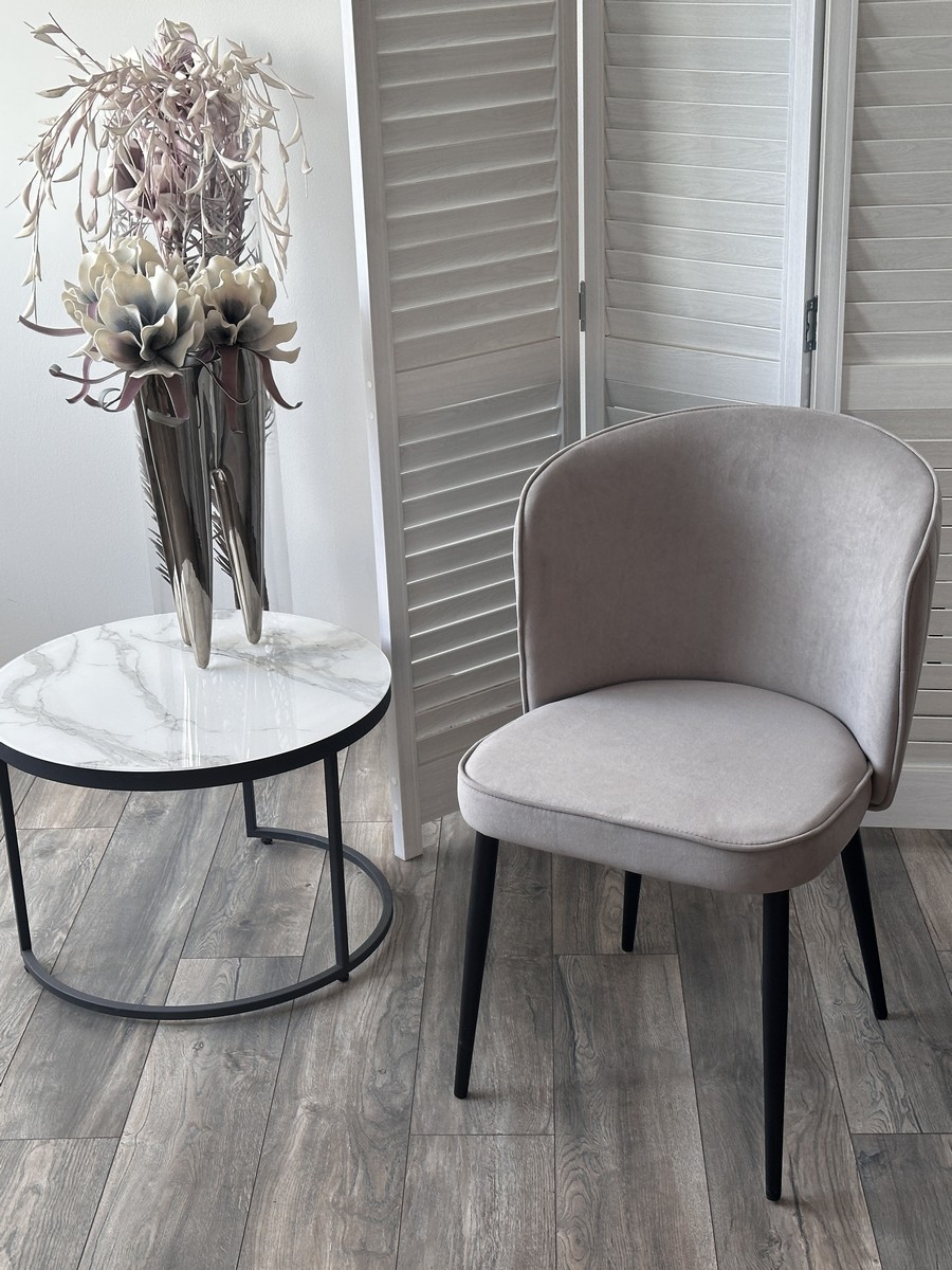 Стул МИЛАНО B22 Серый, велюр / черный каркас,