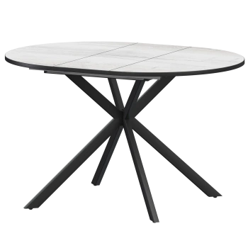 Стол раздвижной Грань Обеденные столы в пластике Грань 900+300 (Н-3784) Фрост/Черный муар