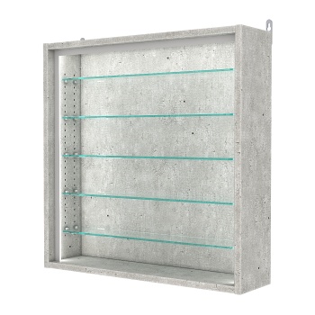 Витрина настенная с регулировочными полками №1-5Г-РЕГ-П, Метрополитан Грей