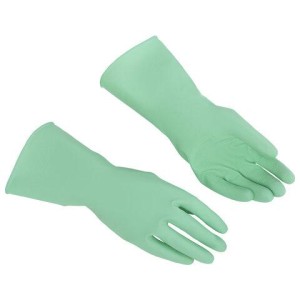 Перчатки VILEDA многоцелевые латексные, МНОГОРАЗОВЫЕ, х/б напыление, ПРОЧНЫЕ, M (средний), зеленый, 174363