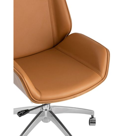 Кресло офисное TopChairs Crown, коричневое