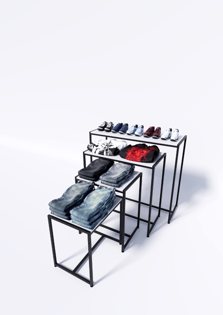 Стол TEVOLO демонстрационный черный-дуб сонома В105Ш60Г45