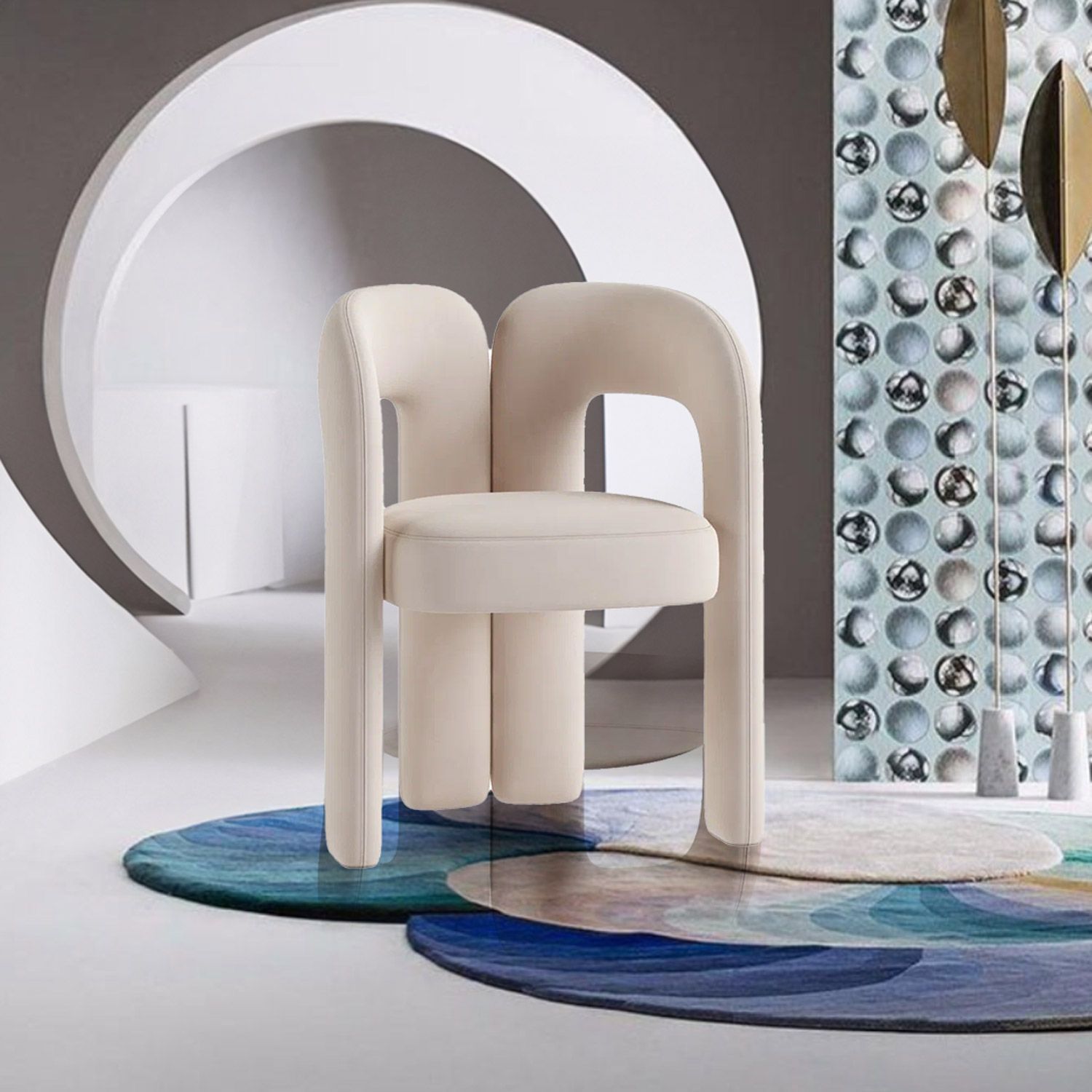 Полукресло Энджи, ткань, велюр молочный