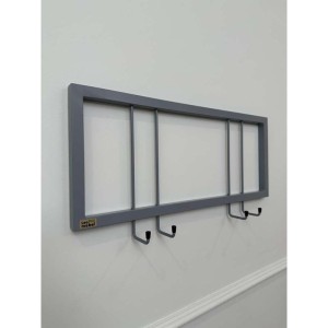 Вешалка настенная металлическая с крючками -60 (серый)