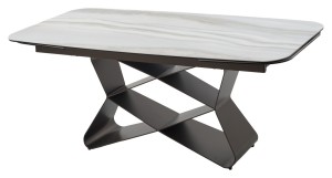 Стол ABSALON 180 ICE AGATE, керамика, стекло / Шоколадное золото каркас, ®DISAUR