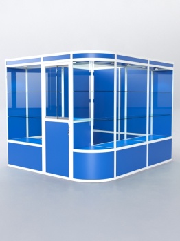 Павильон торговый из профиля угловой №5а, Делфт голубой U525 ST9 + Белый