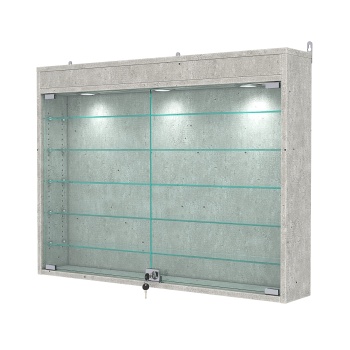 Витрина настенная с регулировочными полками №3-7А-РЕГ с подсветкой, Метрополитан Грей