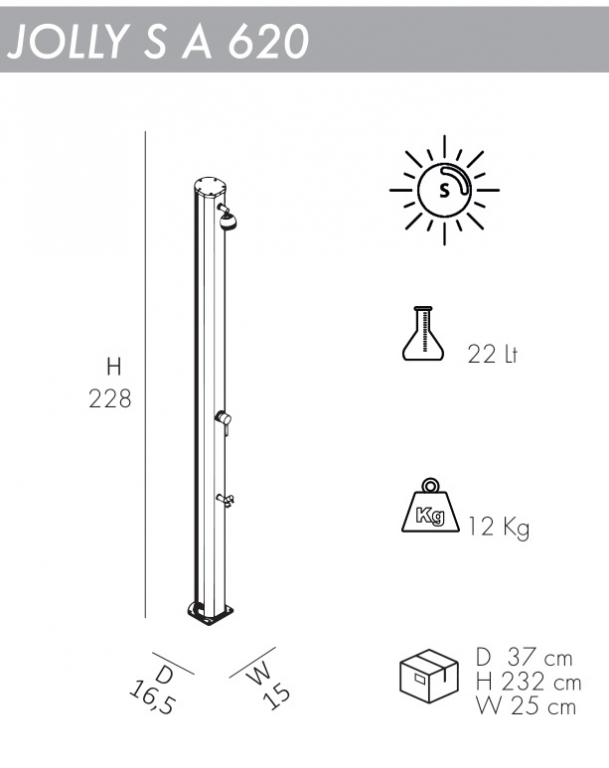Душ солнечный Jolly S A 620 антрацит