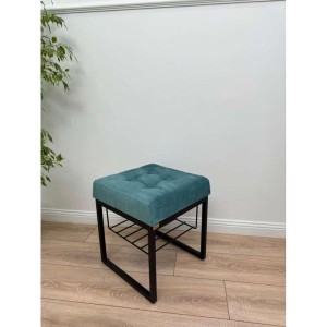 Банкетка Марсей 40-44 с полкой (бирюзовый/черный)