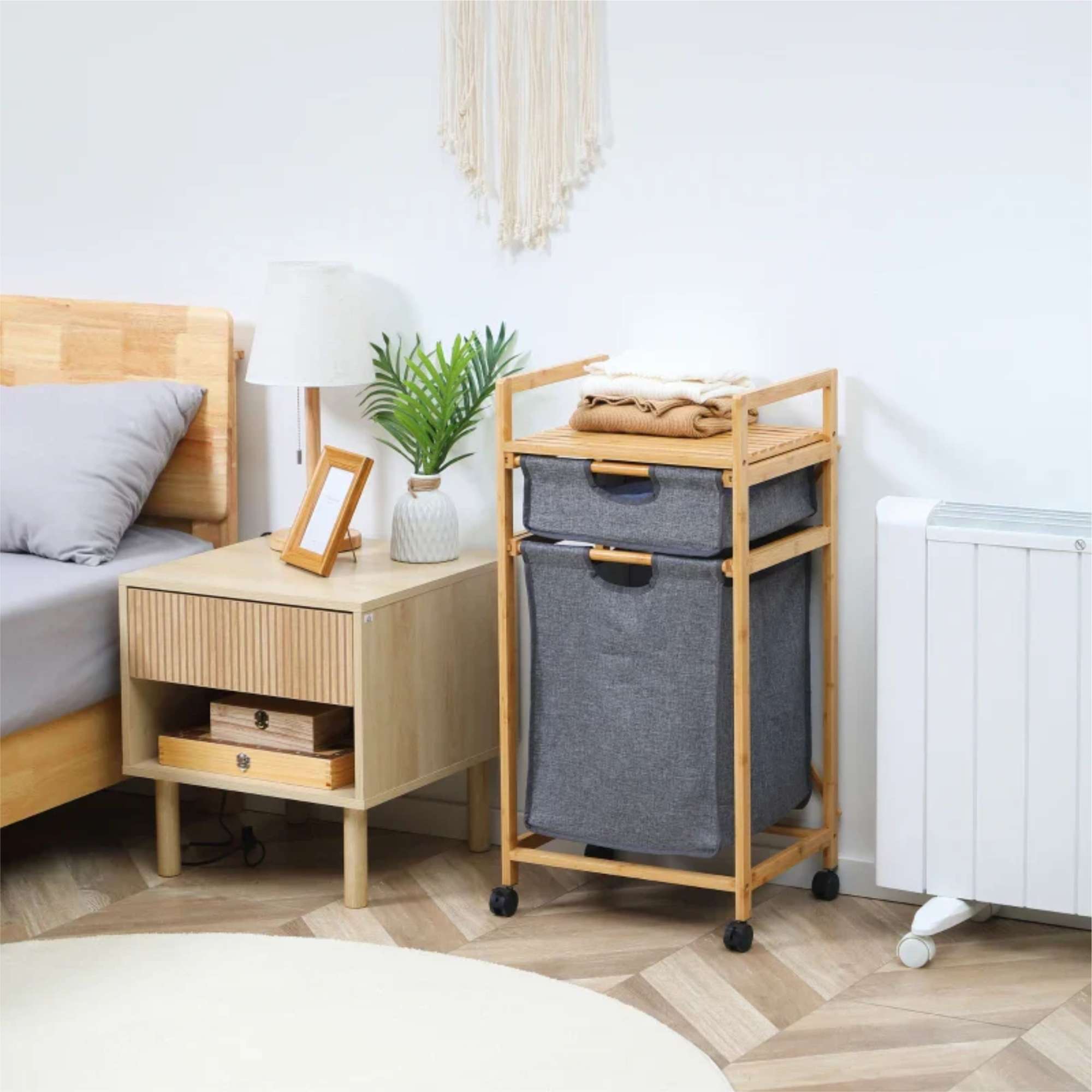 Стойка для белья LAVENDER  бамбук+серый