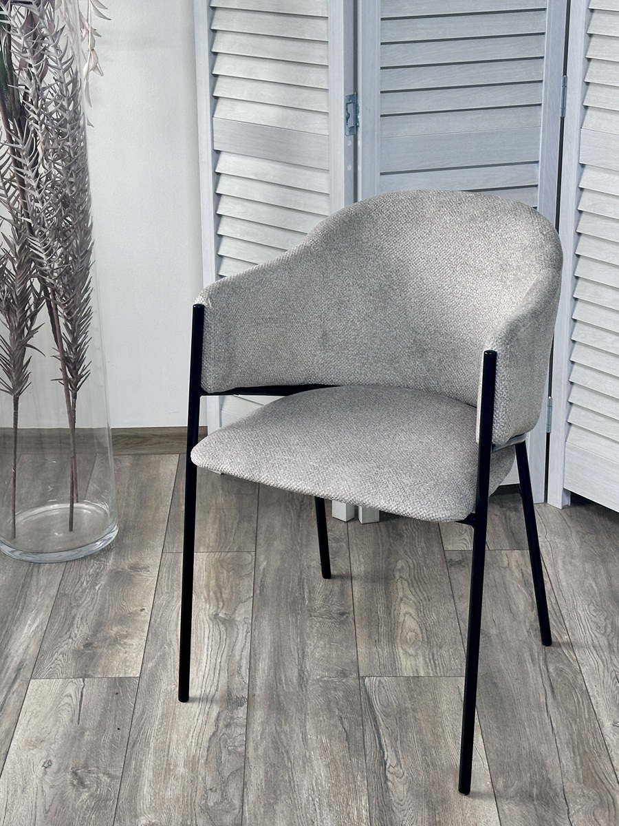 Стул ДИЛЛ, цвет  Lana 80 серый, ткань / черный каркас