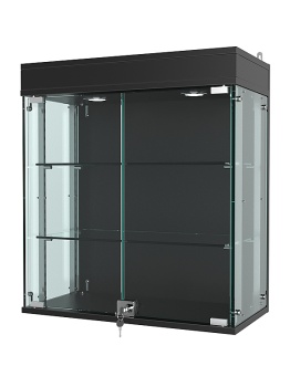 Витрина "АТРИУМ" с регулировочными полками настенная №1А-1Г-РЕГ, Черный