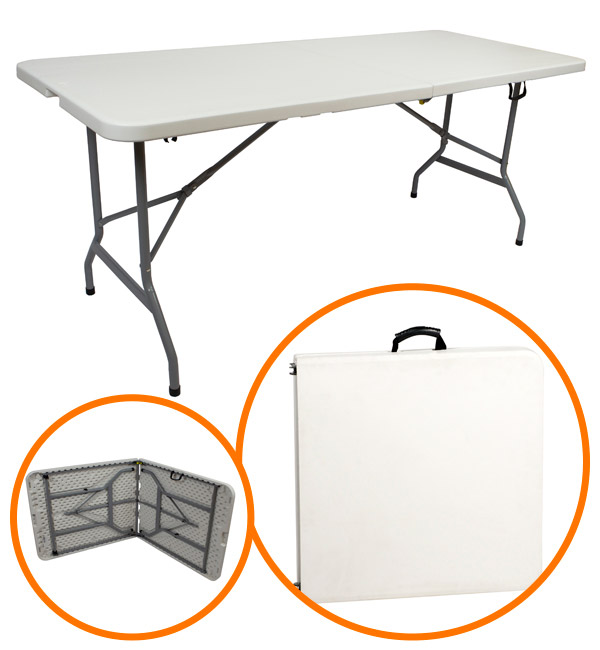 Стол-книжка пластиковый разборный белый