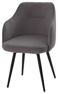 Стул ЛОРИС 360 град. поворот. цвет B28 Темно-серый, велюр / черный каркас