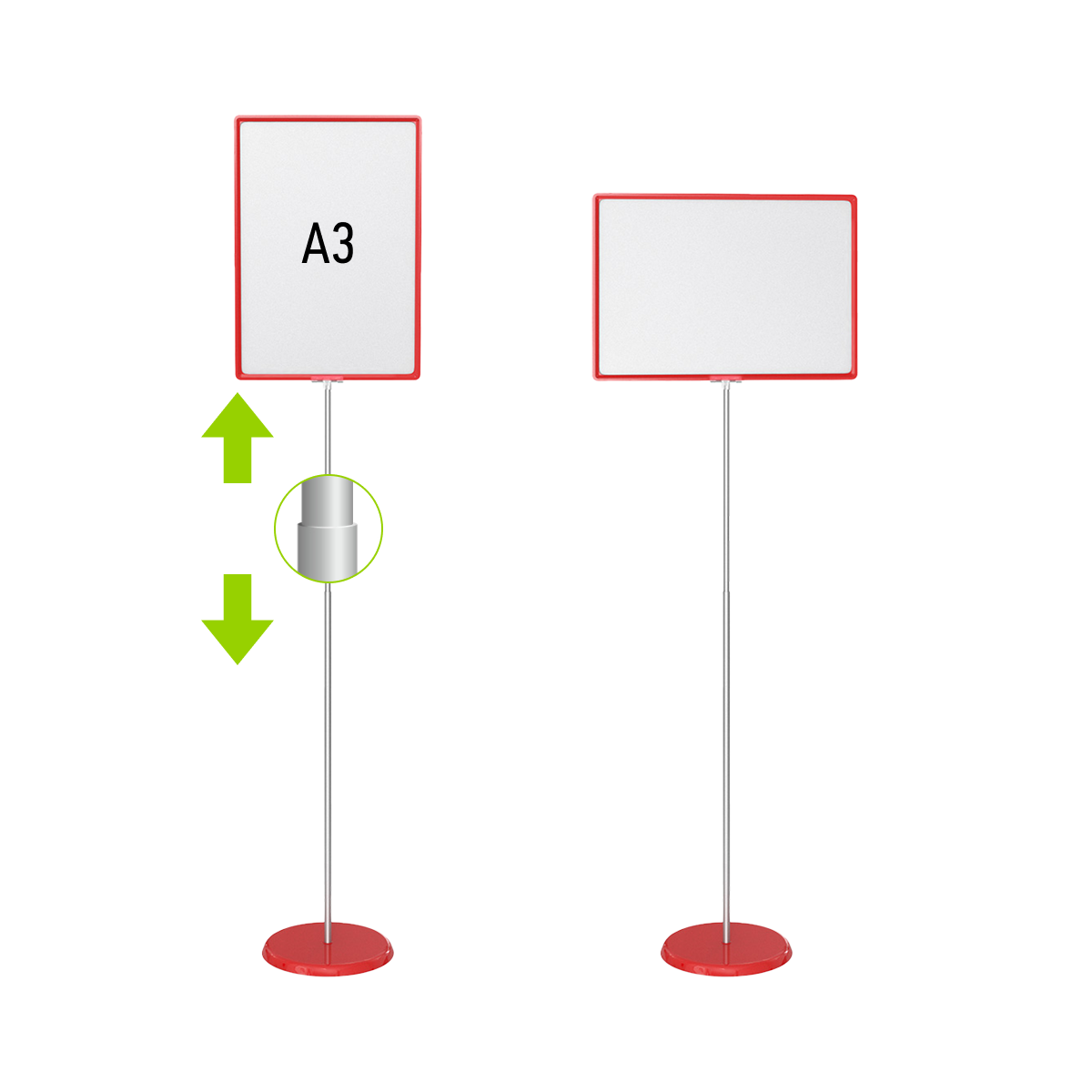 ЗНАК А3 Стойка информационная телескопическая красная П.02.02цвет Красный