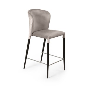 Стул полубарный Альберт, бархат пепельно-бежевый 25 /опора конус