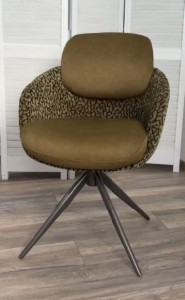 Стул ГРЕЙС (GRACE) 360 град, цвет ЗЕЛЕНЫЙ RIELLY-357 / HUNTER-357, ткань / ТЕМНО-СЕРЫЙ, ®DISAUR